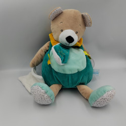 Doudou pantin super activités ours bleu vert jaune BABY NAT