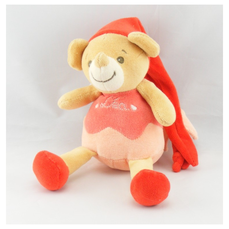 Doudou souris rose rouge Léa NOUNOURS NEUF