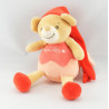 Doudou souris rose rouge Léa NOUNOURS NEUF