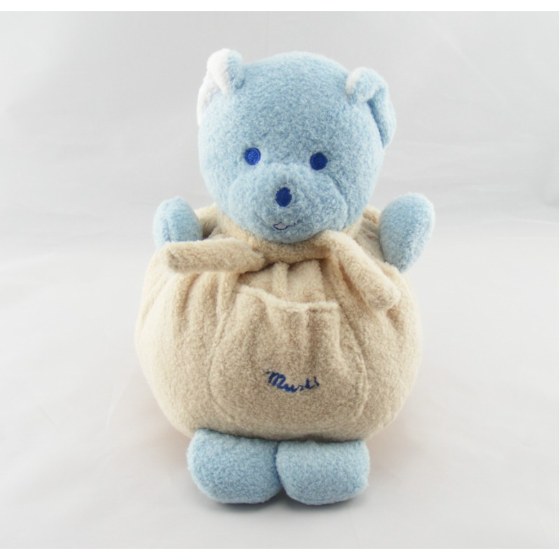 Doudou ours  boule beige écru Musti de MUSTELA 