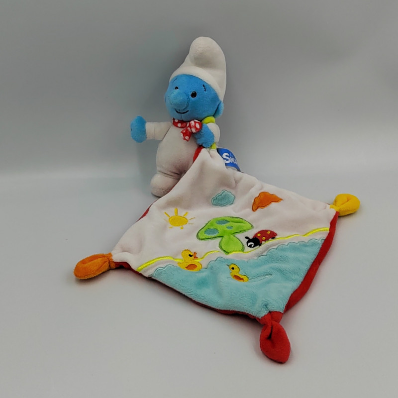 Doudou bébé Schtroumpf Smurf mouchoir PEYO 2016