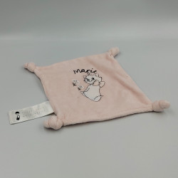 Doudou plat carré rose Chat Marie Les Aristochats Disney Carrefour