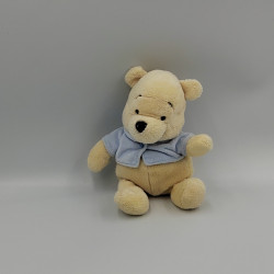 Doudou Winnie l'Ourson blanc créme pull bleu Disney
