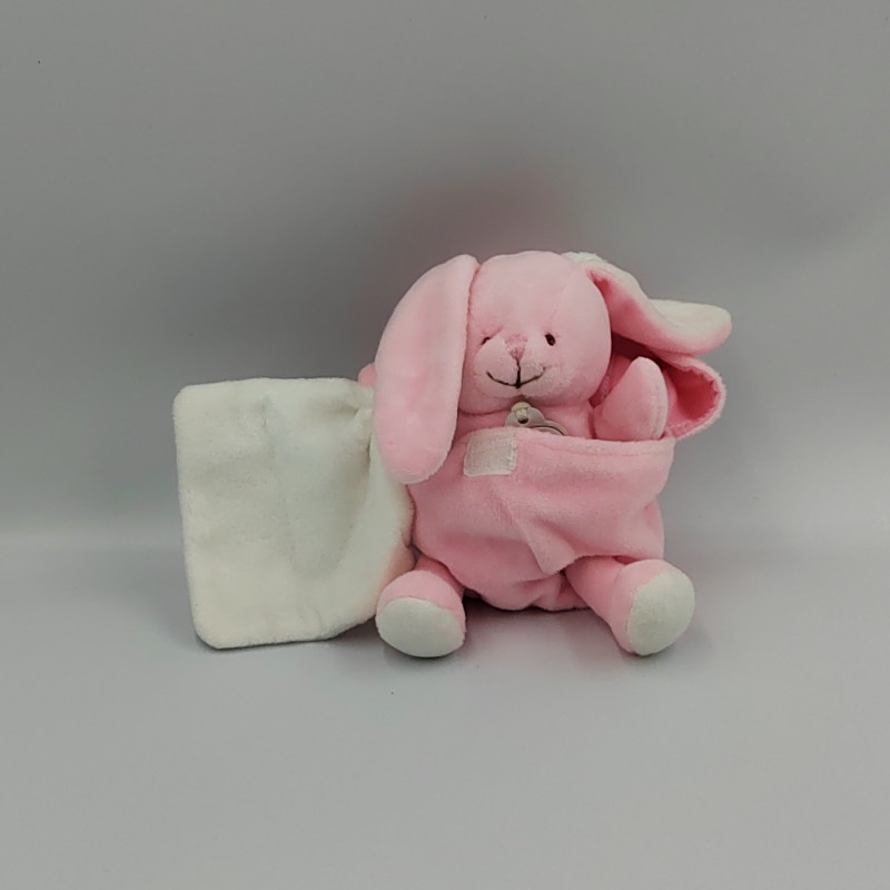 Doudou lapin rose coquille mouchoir Pâques BABY NAT