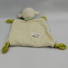 Doudou plat mouton blanc gris jaune vert BABY CLUB