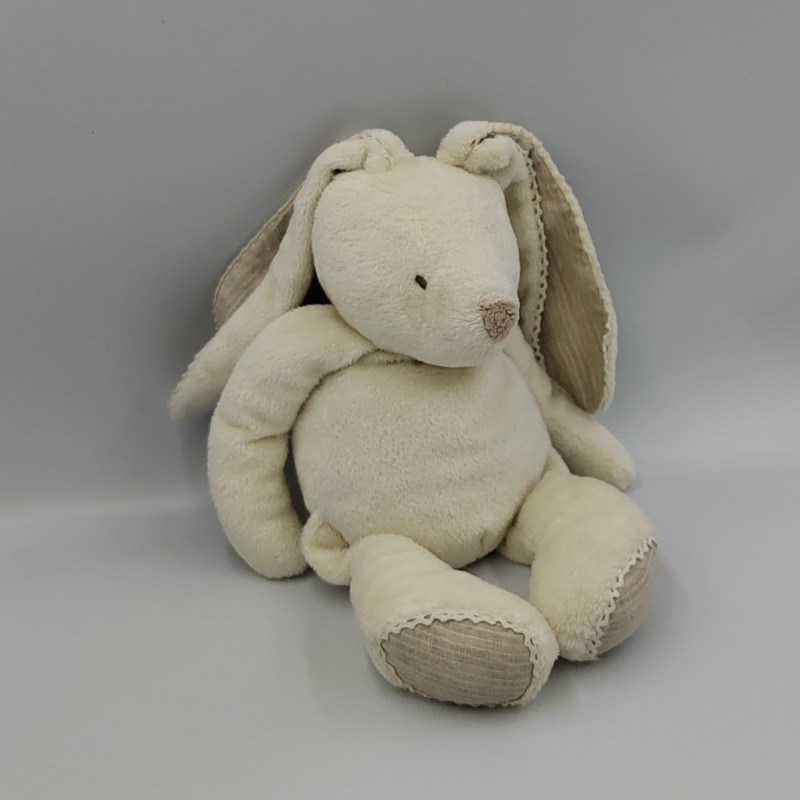 Doudou lapin blanc beige Célestine DIMPEL