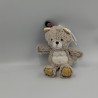 Doudou musical ours beige gris jaune rouge Timouki SAUTHON