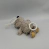 Doudou musical ours beige gris jaune rouge Timouki SAUTHON