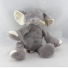 Doudou plat marionnette éléphant beige rouge BENGY NEUF