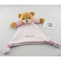 Doudou plat ours rose vichy TAKINOU NEUF