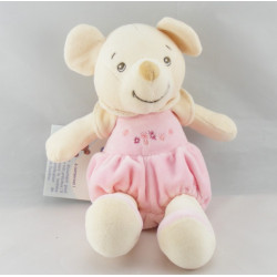 Doudou souris rose rouge Léa NOUNOURS NEUF