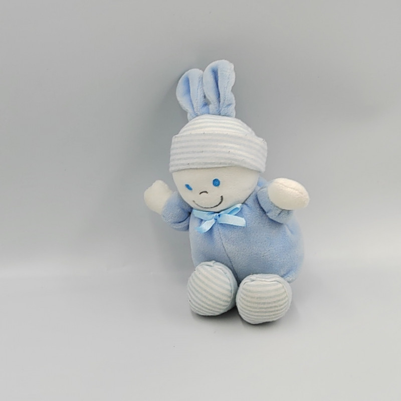 DOUDOU POUPÉE LUTIN BLEU BLANC RAYÉ GIPSY