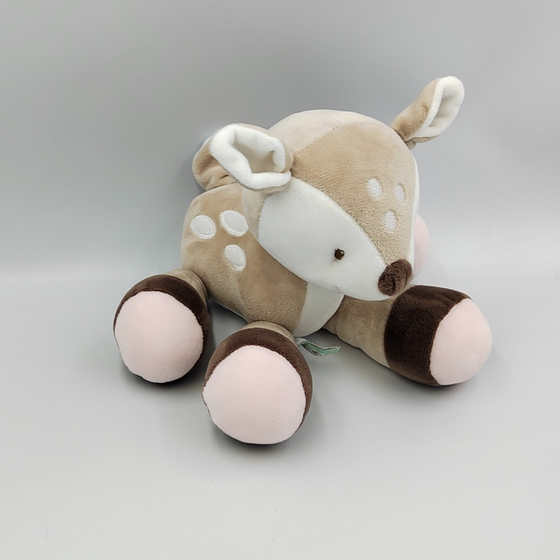 Doudou faon biche beige marron rose NATTOU