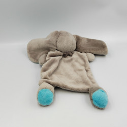 Doudou plat éléphant gris bleu étoiles NICOTOY