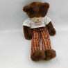 Ancienne Peluche ours marron blanc BOULGOM UNIVERSITY