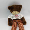 Ancienne Peluche ours marron blanc BOULGOM UNIVERSITY