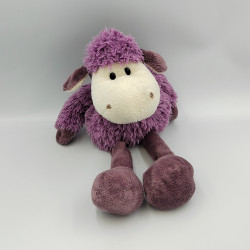 Doudou mouton rose violet foulard vichy beige