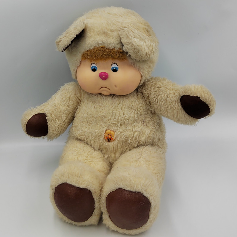Ancienne Peluche ours beige marron Nombrilou AJENA Vintage'