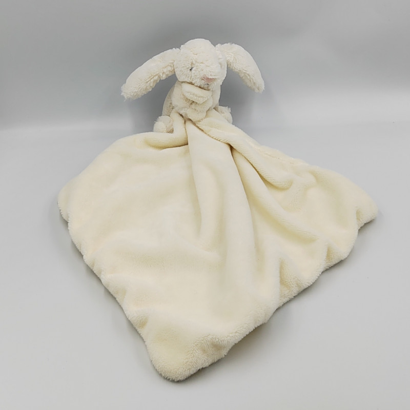 Doudou lapin blanc mouchoir couverture JELLYCAT