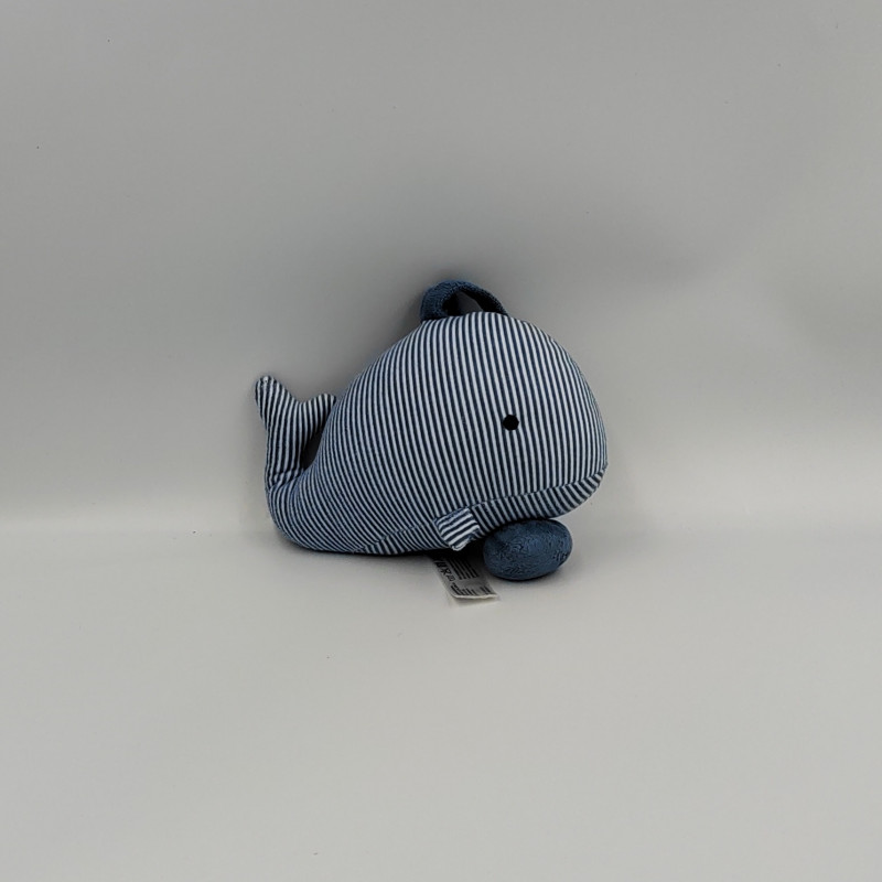 Doudou musical baleine bleu rayé ZEEMAN