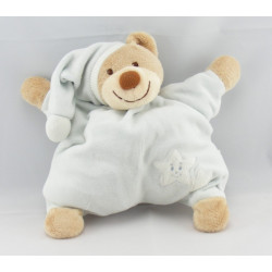 Doudou semi plat bleu ours lune étoile NATTOU
