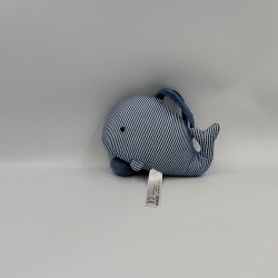 Doudou musical baleine bleu rayé ZEEMAN