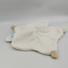 Doudou plat étoile lapin blanc beige pois SUCRE D'ORGE