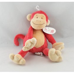 Doudou singe rouge BENGY 20 cm