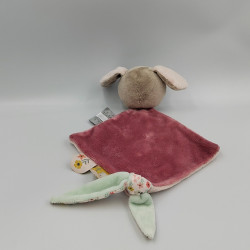 Doudou plat chien Iris et Lali rose bleu fleurs NATTOU