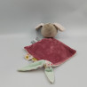 Doudou plat chien Iris et Lali rose bleu fleurs NATTOU