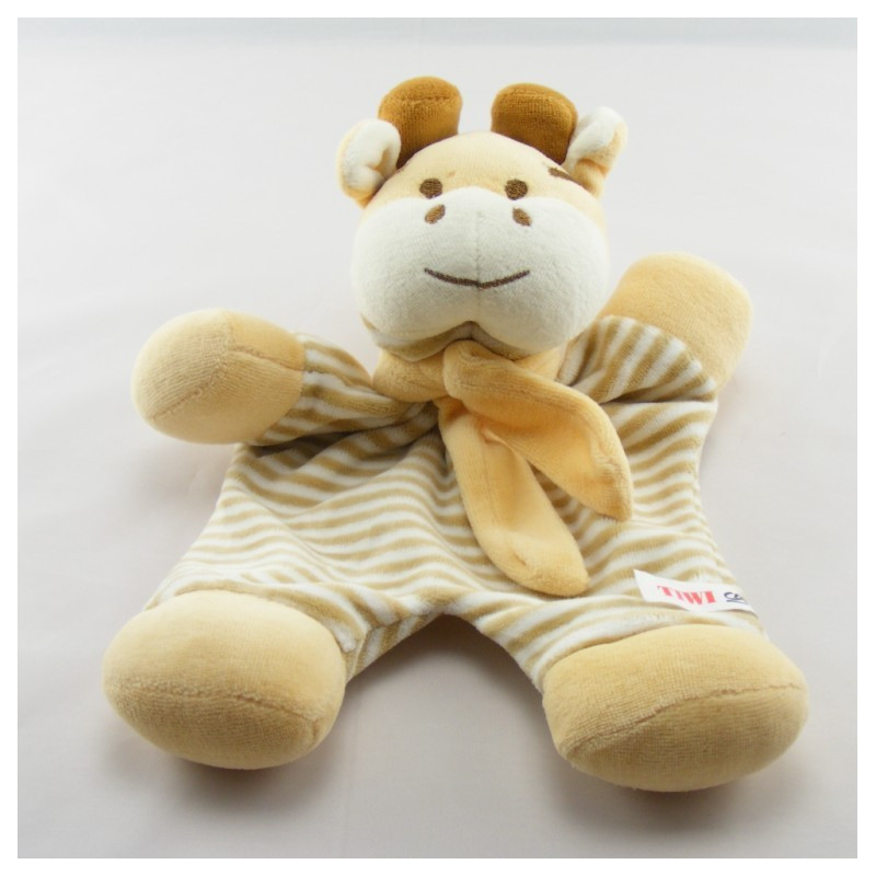 Doudou plat zébre rayè beige CMP CREDIT AGRICOLE