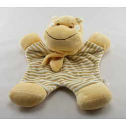 Doudou plat éléphant rayé beige TIWI CREDIT AGRICOLE CA