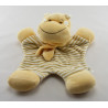 Doudou plat éléphant rayé beige TIWI CREDIT AGRICOLE CA