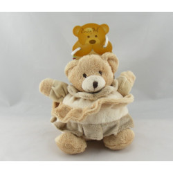 Doudou ours boule robe beige marrron BABY NAT NEUF