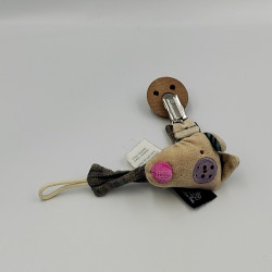 Attache tétine Doudou loup Les Jolis pas beaux MOULIN ROTY