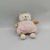 Doudou ours blanc rose beige NOUNOURS