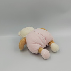 Doudou ours blanc rose beige NOUNOURS