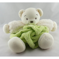 Doudou ours plume vert kaki gris KALOO 1998