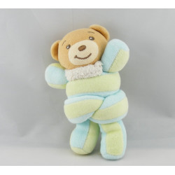 Mini Doudou ours bleu jaune hochet Candies KALOO
