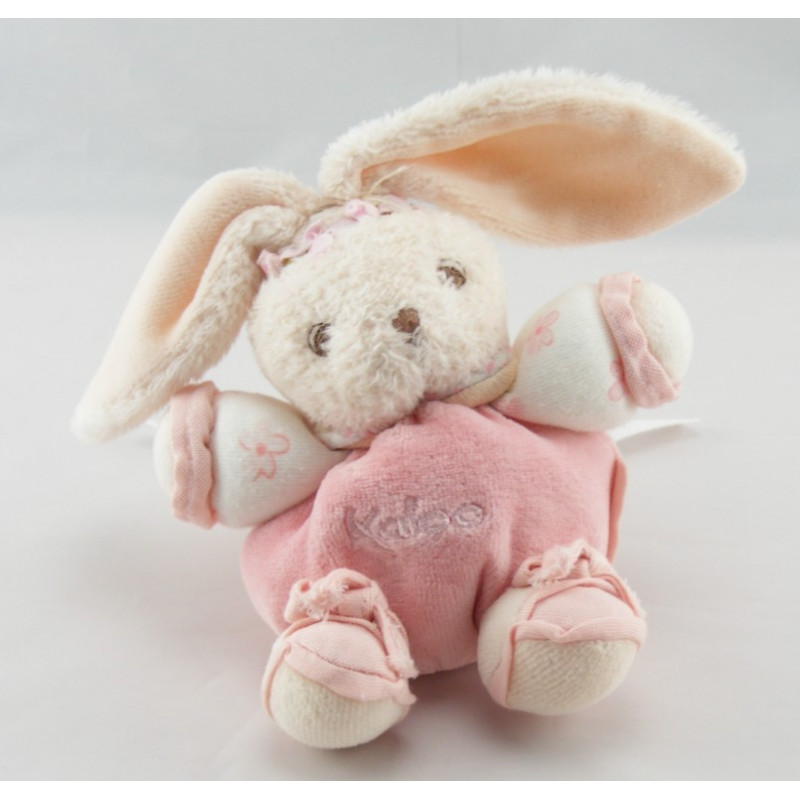 mini Doudou Lapin lilirose robe à fleurs bandeau Kaloo