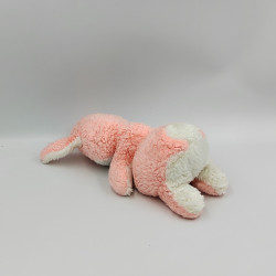 Doudou peluche lapin rose blanc BOULGOM