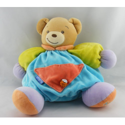 Doudou ours patapouf bleu vert coccinelle KALOO