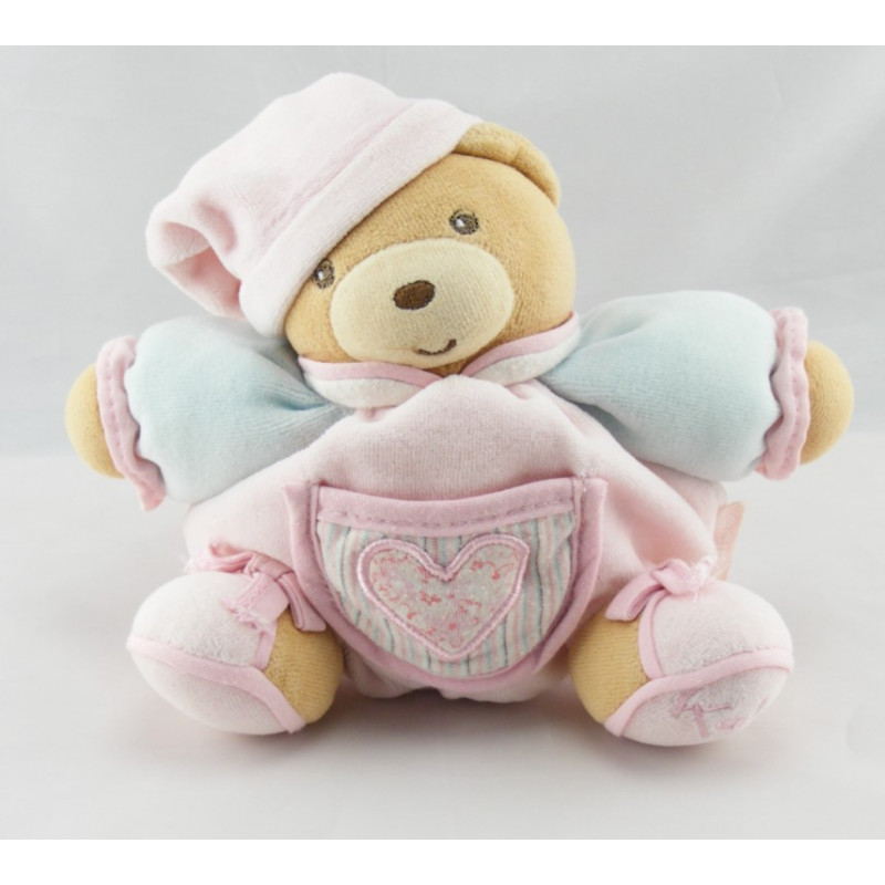 Doudou ours Liliblue rose bleu coeur KALOO NEUF