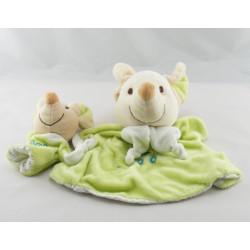 Doudou marionnette souris verte avec bébé PLAYKIDS