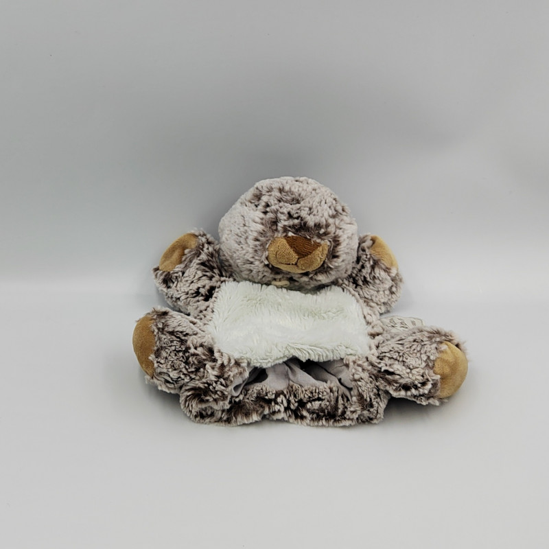 Doudou plat marionnette marmotte marron HISTOIRE D'OURS