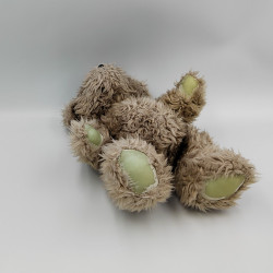 Ancienne peluche ours marron bleu articulé