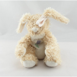 Doudou ours beige blanc fleurs BENGY