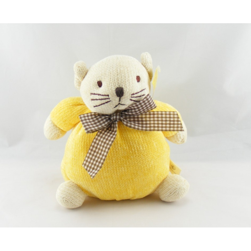 Doudou plat hochet chat Malice et Bulle CP INTERNATIONAL