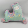 Doudou coussin lama mauve rose bleu jaune HAPPY LLAMAS