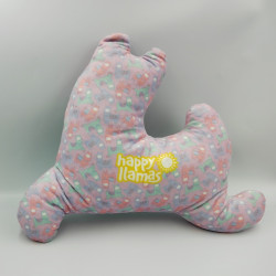 Doudou coussin lama mauve rose bleu jaune HAPPY LLAMAS